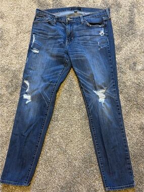 Flying Monkey Women's Distressed Indigo Skinny Jeans